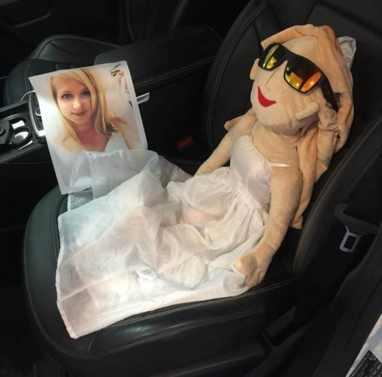Married woman selfie in car